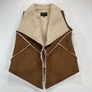 Sanctuary Clothing Brown Faux Suede & Sherpa Lined Vest Women's Size Xtra Small